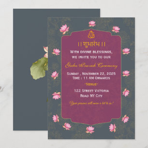 Carte d'invitation à la cérémonie indienne de Grih