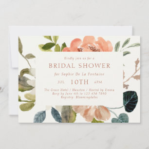 Carte d'invitation à la douche nuptiale Floral Wat