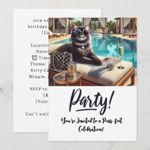 Carte d'invitation à la fête d'anniversaire du cha