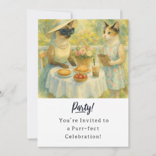 Carte d'invitation à la fête d'anniversaire du cha