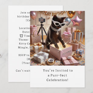 Carte d'invitation à la fête d'anniversaire du cha