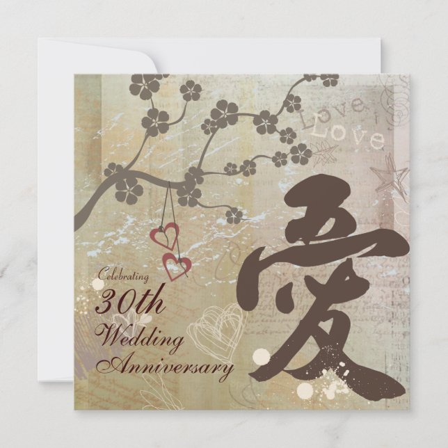 Carte d'invitation à la fête d'anniversaire Kanji  (Devant)