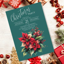 Carte d'invitation à la fête des Fleurs de Noël ro