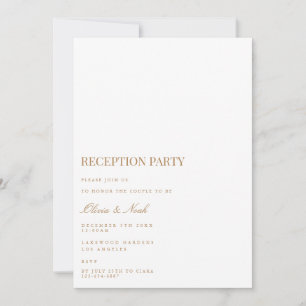 Carte d'invitation à la réception en or et blanc S