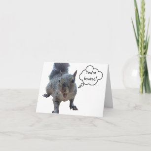 Carte d'invitation à l'écureuil Cheeky