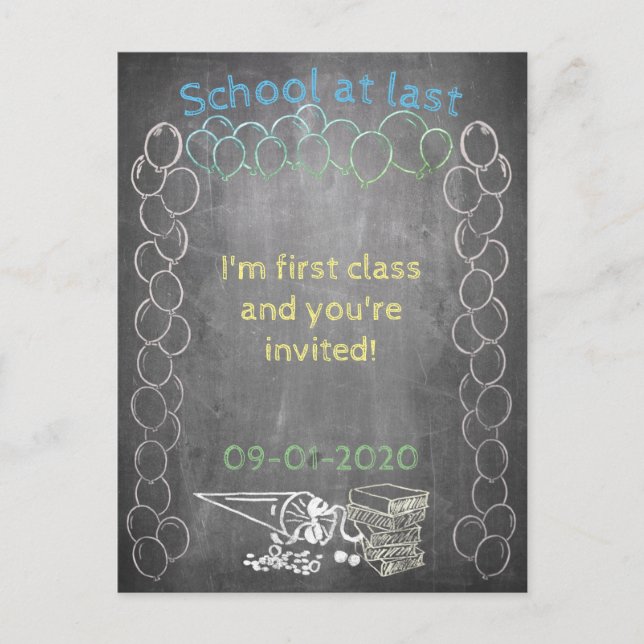 Carte d'invitation à l'inscription scolaire sur ta (Devant)