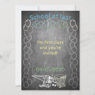 Carte d'invitation à l'inscription scolaire sur un
