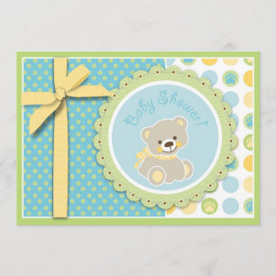 Carte d'invitation à l'ours de bienvenue