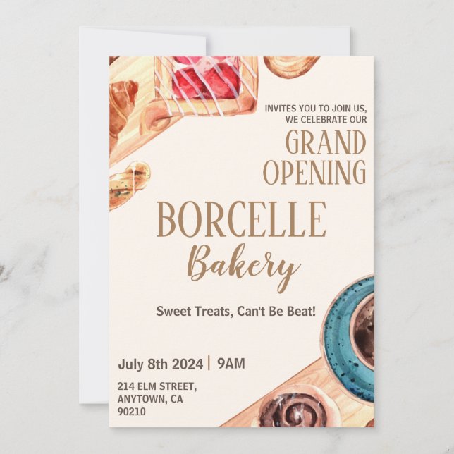 Carte d'invitation à l'ouverture de boulangerie (Devant)