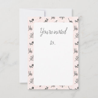 Carte d'invitation à motifs floraux roses