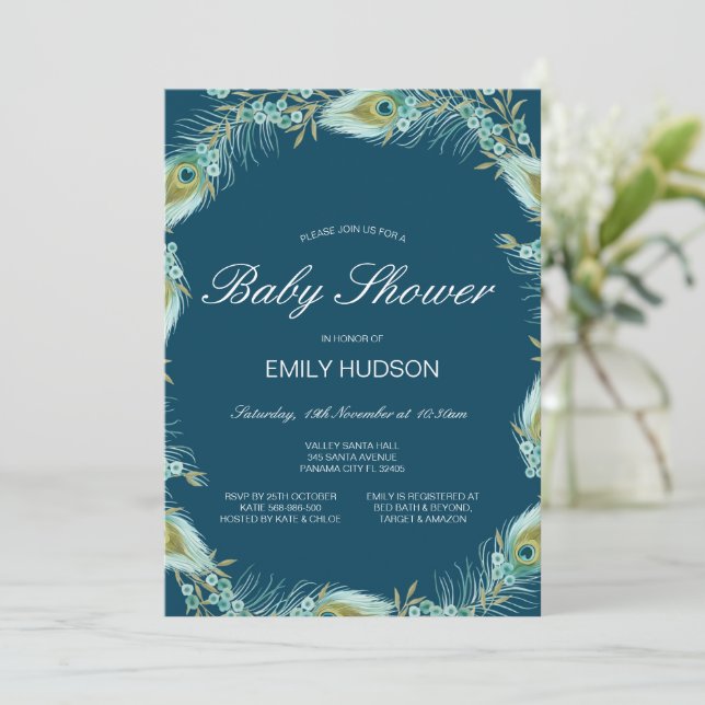 Carte d'invitation à une baby shower sur le thème  (Debout devant)