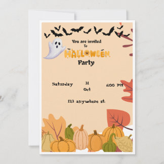 Carte d'invitation à une fête d'Halloween
