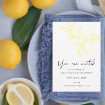 Carte d'invitation ANNA Modern Italian Lemon Strip