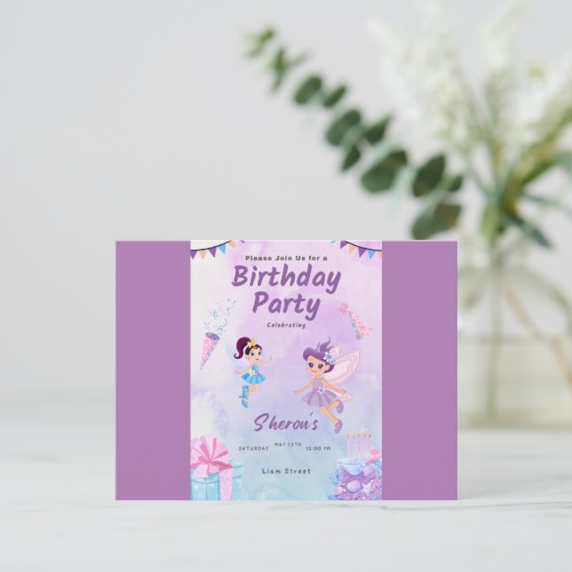 Carte d'invitation anniversaire (Debout devant)