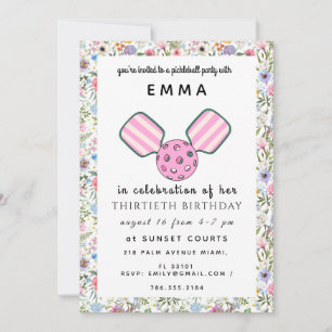 Carte d'invitation anniversaire rose pour pickleba