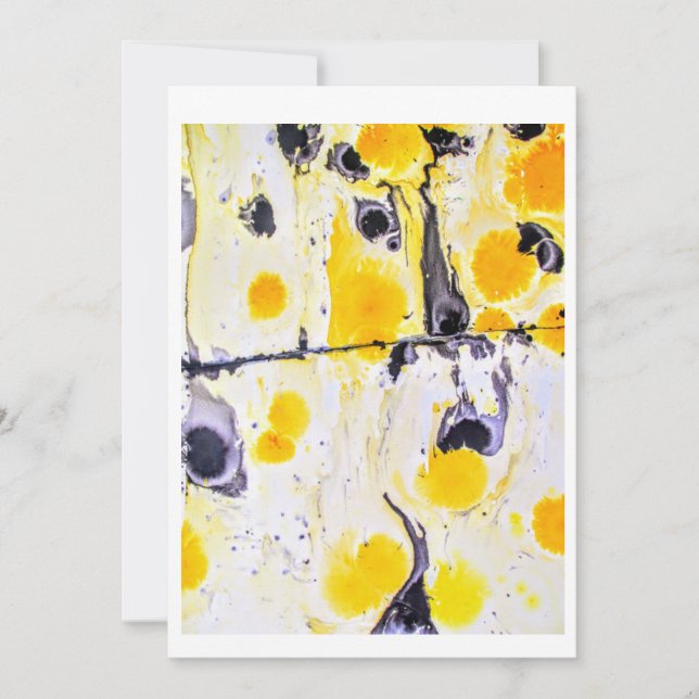 Carte d'invitation artistique jaune et noir (Devant)