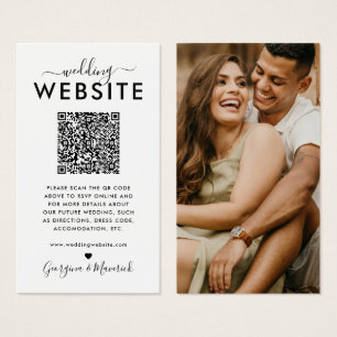 Carte d'invitation avec code QR pour site web de m