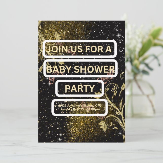 Carte d'invitation baby shower (Debout devant)