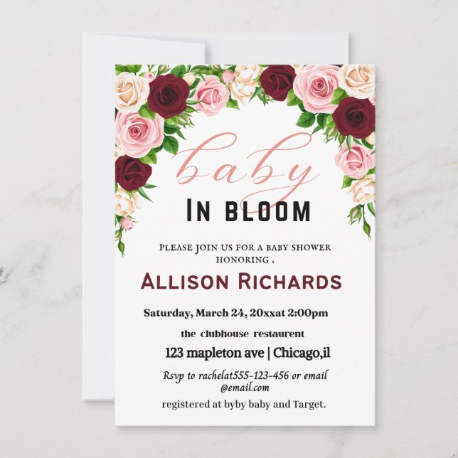 Carte d'invitation baby shower (Devant)