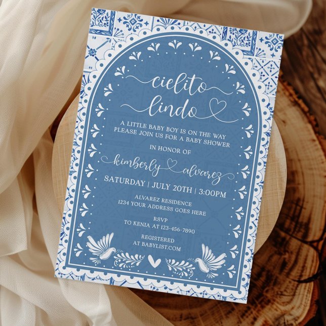 Carte d'invitation Baby shower Blue Cielito Lindo (Créateur téléchargé)