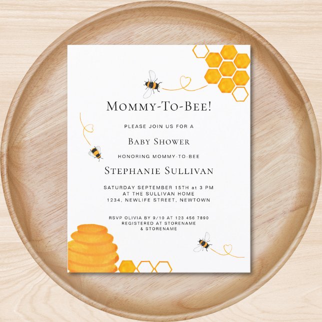 Carte d'invitation Baby Shower Budget Bee (Créateur téléchargé)