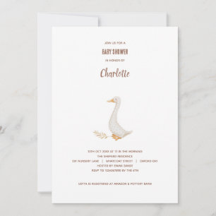 Carte d'invitation Baby shower d'oie