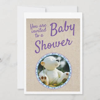 Carte d'invitation Baby shower d'ours en peluche a