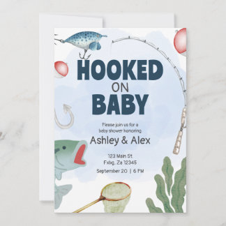 Carte d'invitation Baby Shower Thème Pêche pour En