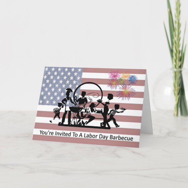 Carte d'invitation barbecue pour la fête du Travai (Devant)