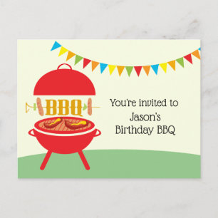 Carte d'invitation BBQ, barbecue, grill BBQ
