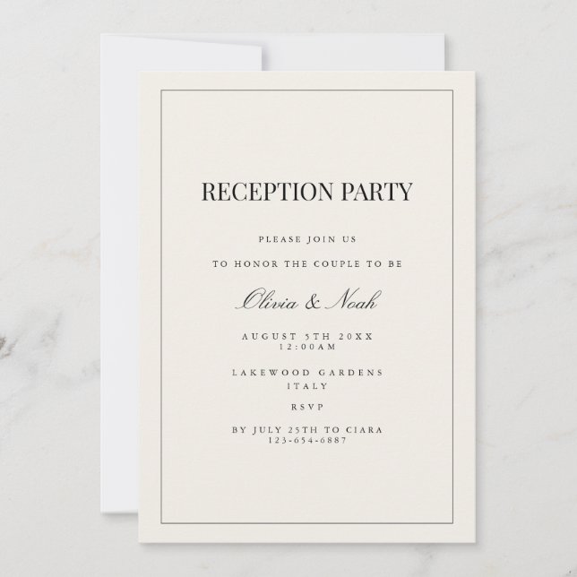 Carte d'invitation Beige moderne et élégante (Devant)