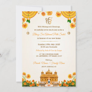 Carte d'invitation Bhog Sri Akhand Path Sahib
