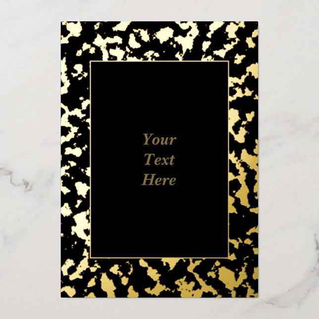 Carte d'invitation blanche Chic Marbled Gold Foil (Recto)