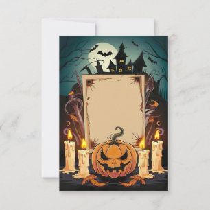 Carte d'invitation blanche Halloween