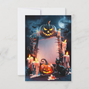 Carte d'invitation blanche Halloween