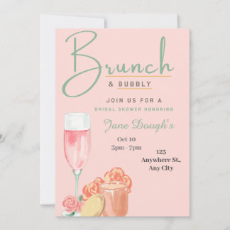 Carte d'invitation Brunch et Bubbly 