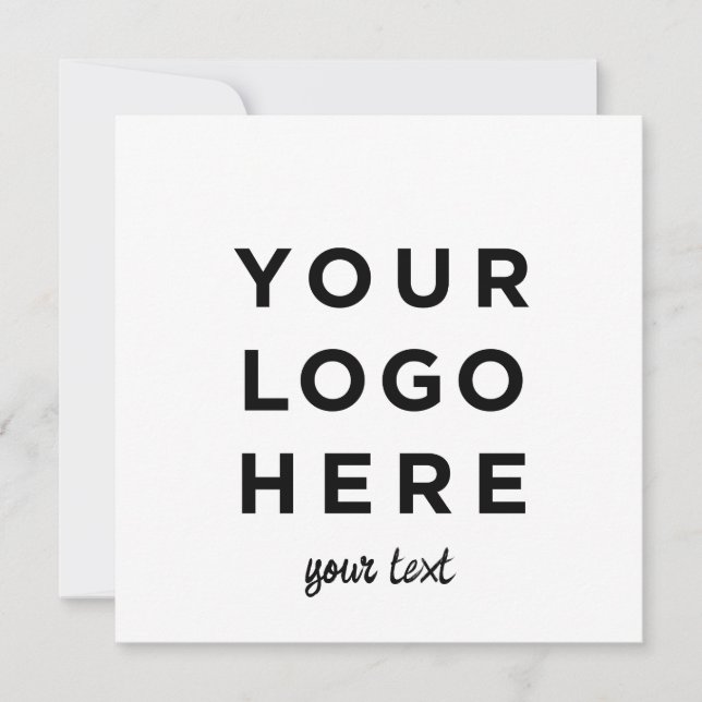 Carte d'invitation carrée avec logo personnalisé e (Devant)