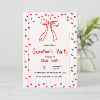 carte d'invitation coquette pour fête de Galentine