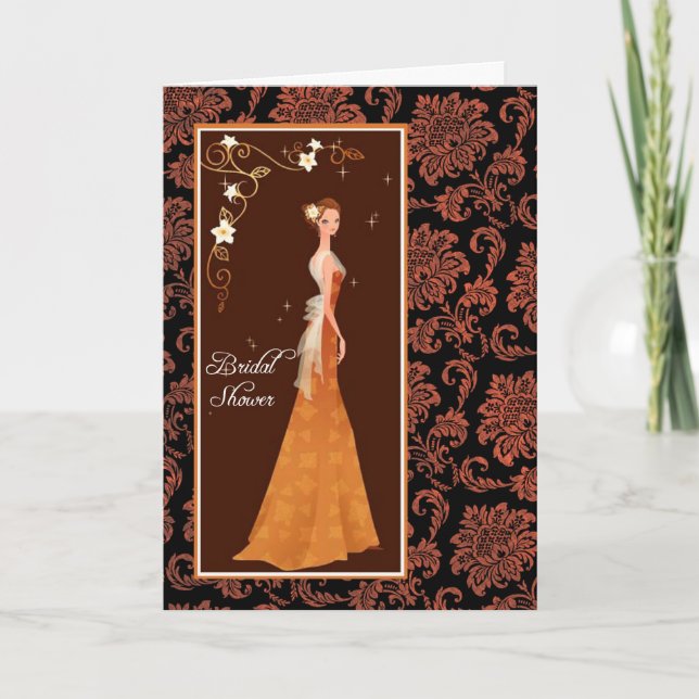 Carte d'invitation Damask Bridal Shower (Devant)