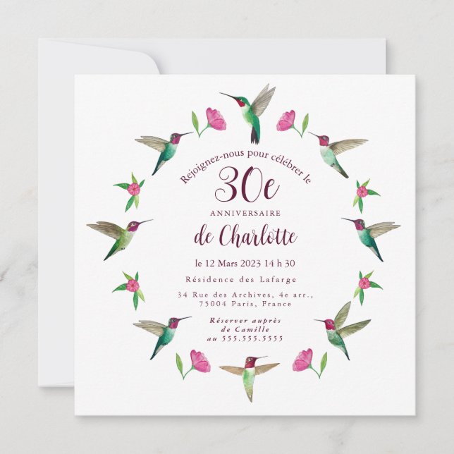 Carte d'invitation d'anniversaire (Devant)