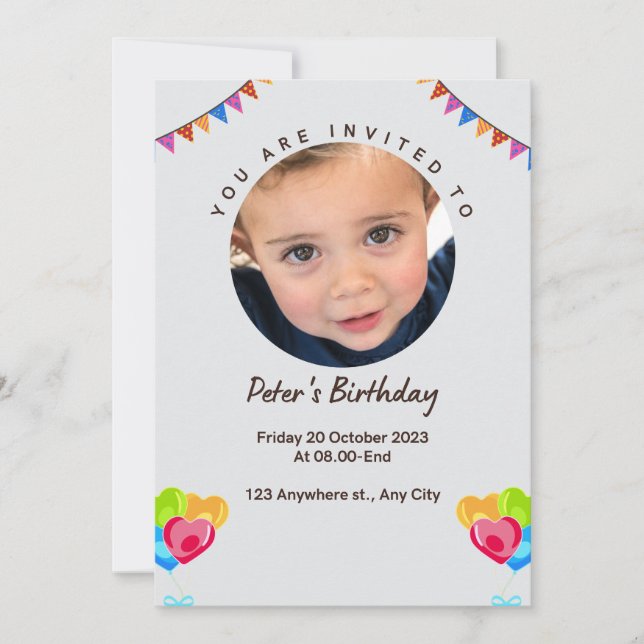 Carte d'invitation d'anniversaire (Devant)