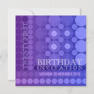 Carte d'invitation d'anniversaire 21 ans motif poi