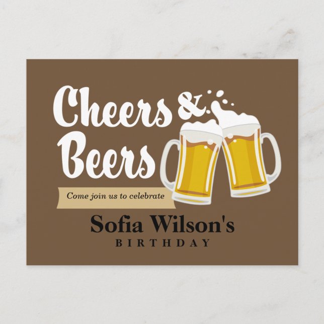 carte d'invitation d'anniversaire avec des acclama (Devant)