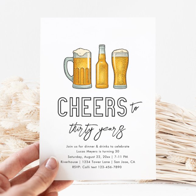Carte d'invitation d'anniversaire bière | Invitati (Créateur téléchargé)