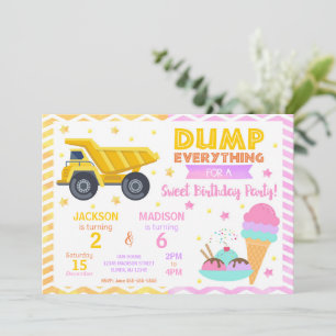 Carte d'invitation d'anniversaire commune Construc