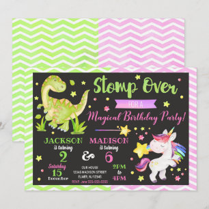 Carte d'invitation d'anniversaire commune dinosaur