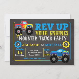Carte d'invitation d'anniversaire conjoint Monster
