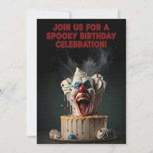 Carte d'invitation d'anniversaire de clown effraya