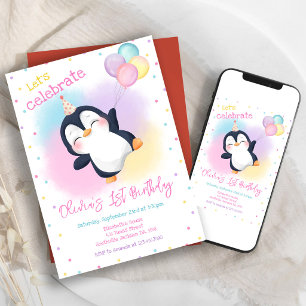 Carte d'invitation d'anniversaire de fête hivernal