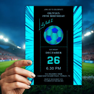 Carte d'invitation d'anniversaire de football au n